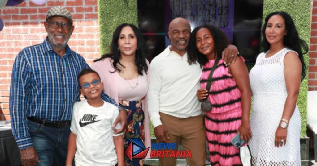mike tyson and Shamsud din Ali, son Morocco, mother-in-law Rita Ali, wife Lakiha "Kiki" Spicer and daughter Milan Tyson