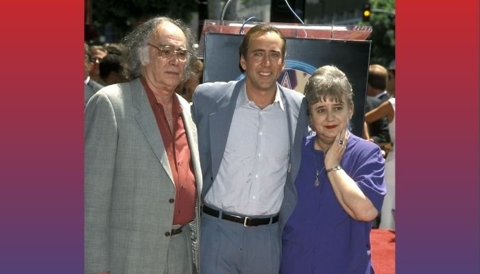 Actor Nicolas Cage, father August Coppola and mother Joy Vogelsang