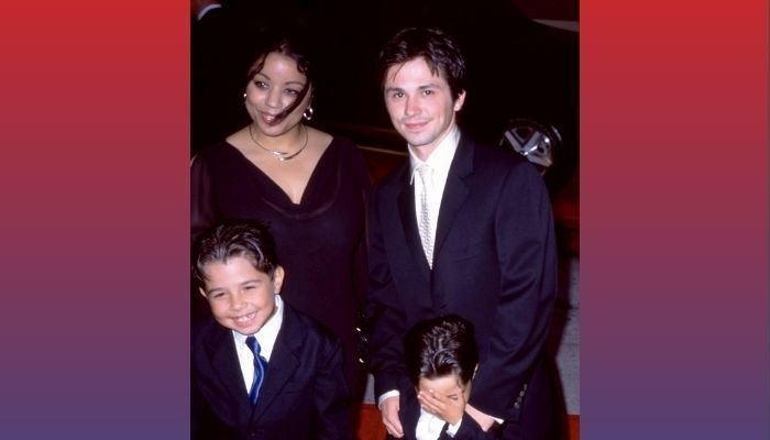 actor Freddy Rodriguez, poses for a portrait with his wife Elsie Rodriguez and children Giancarlo Rodriguez and Elijah Rodriguez