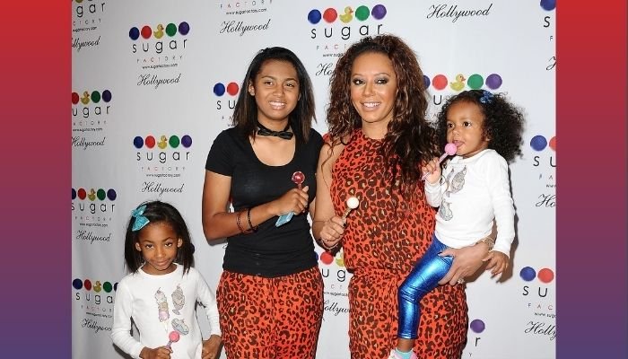 Melanie "Mel B" Brown and her daughters Angel Iris Murphy Brown, Phoenix Chi Gulzar and Madison Brown Belafonte